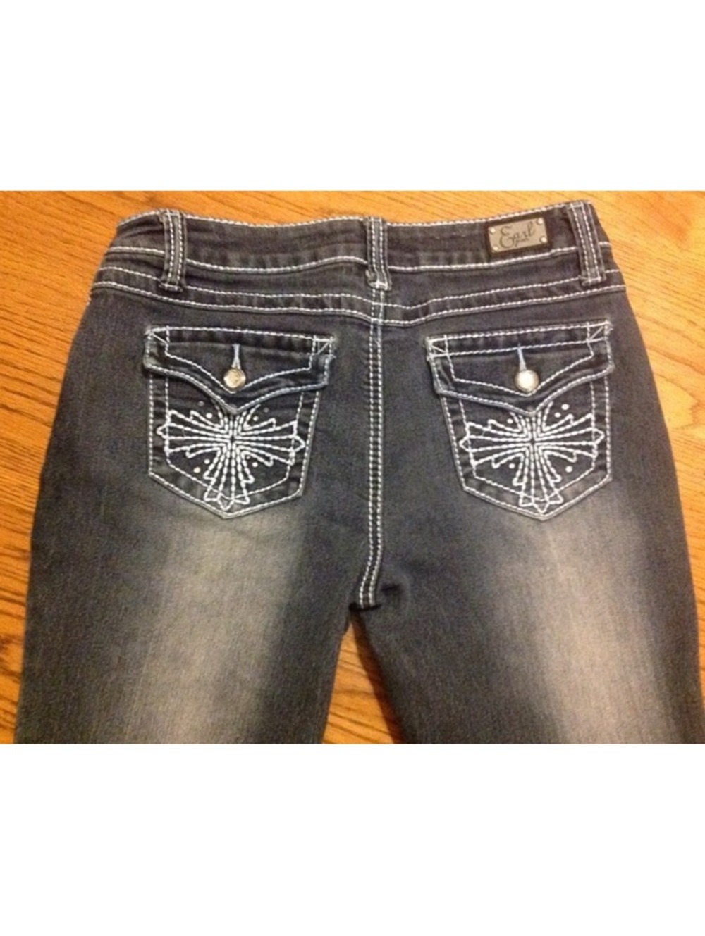 EARL Cross Women’s Denim Blue Jeans size 6P  30x28 #2